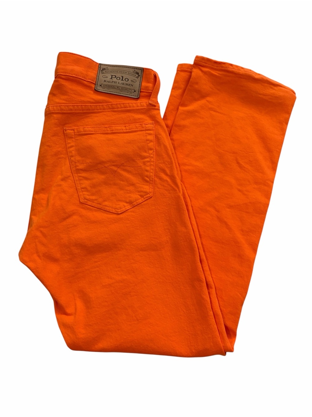 Polo Ralph Lauren Varick Slim Straight Jeans Mens 30x30 (32x30) Orange Vibrant